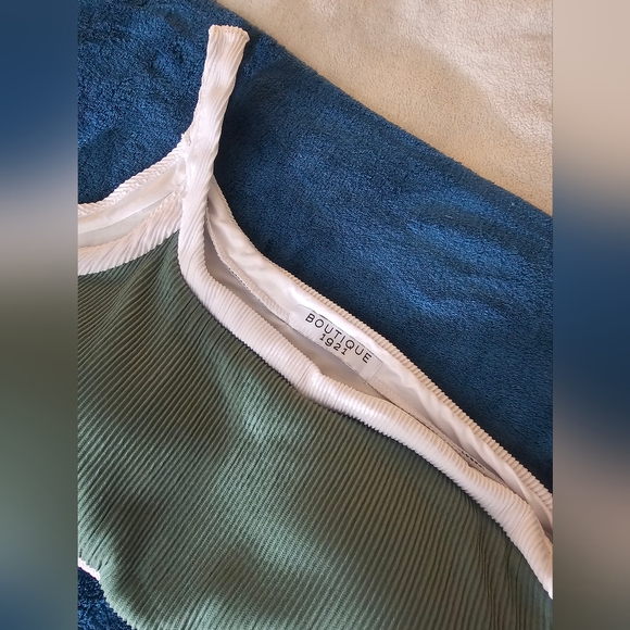 NWOT B1921 XL Ribbed High Waisted One Shoulder Bathing Suit - Picture 6 of 9